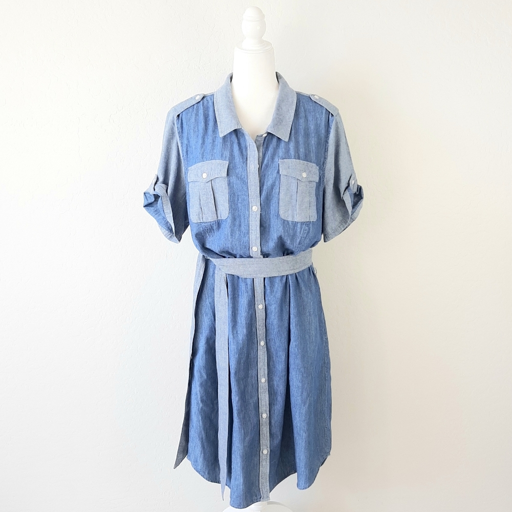 JONES NEW YORK JEANS Blue Denim Dress Size L